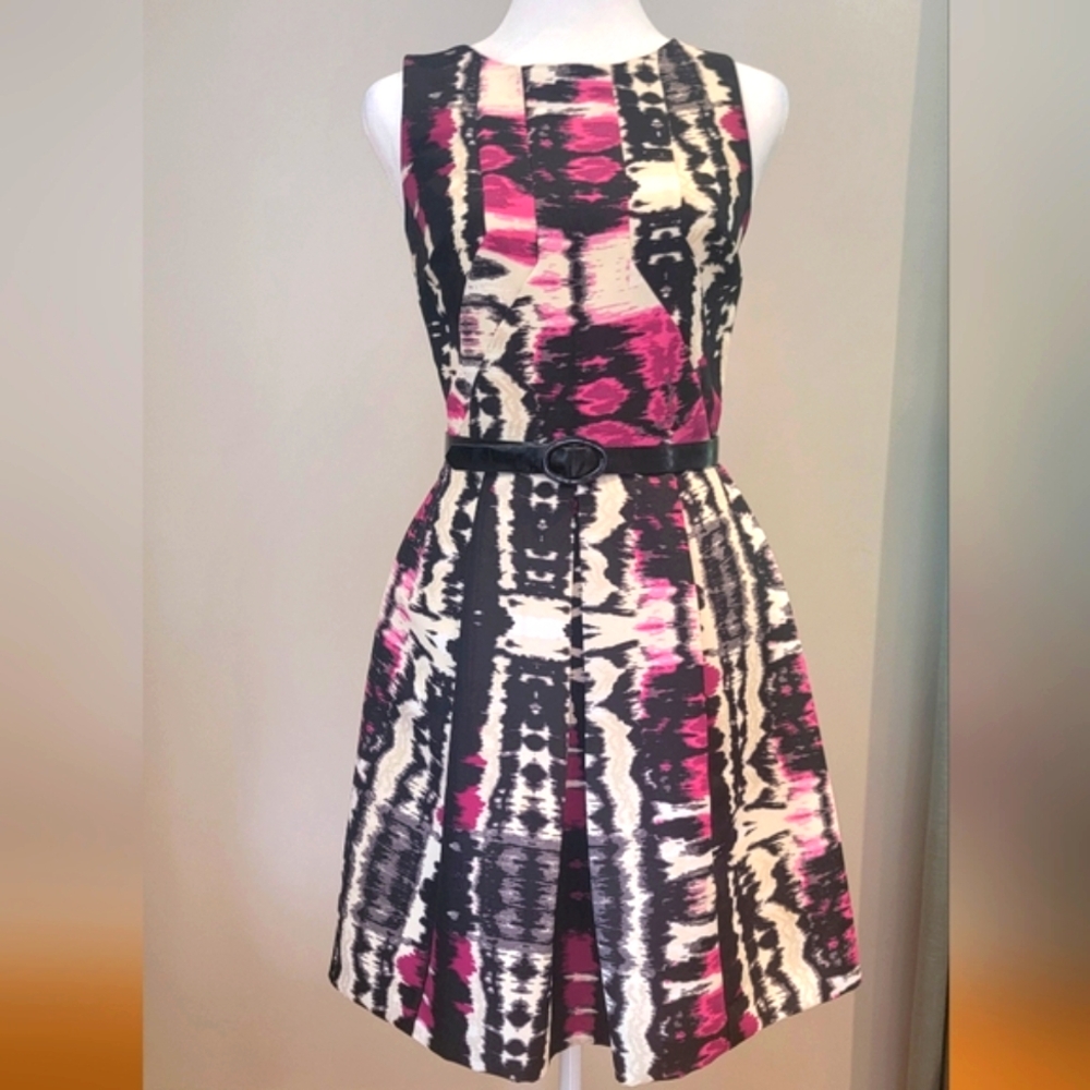 Tracy Reese Pink and Black Patterned Dress